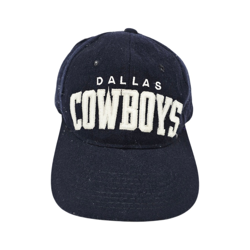 Vintage Starter Dallas Cowboys Hat Snapback NFL Blue Wool Arch Logo Navy Natural